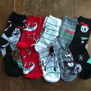 NWOT Disney Nightmare Before Christmas Socks 5 Pairs